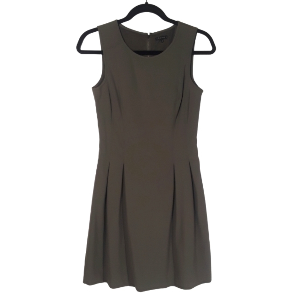 THEORY Wool Gray Sleeveless Fit and Flare A Line Dress 4 Small